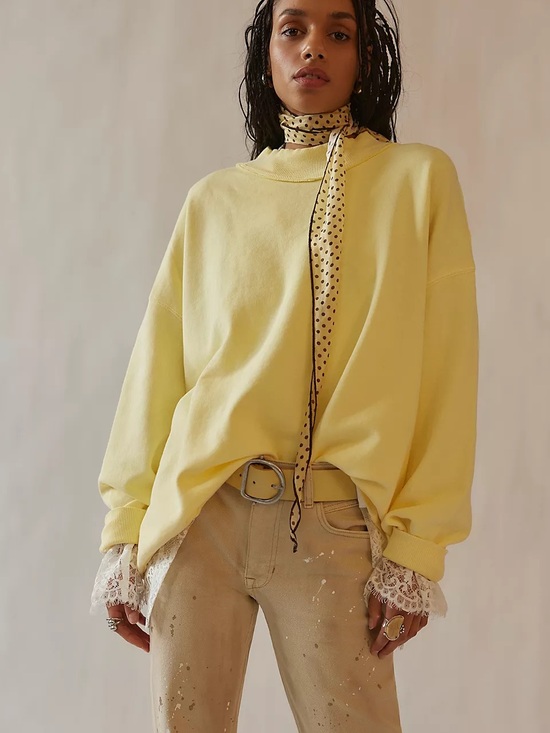 Free People Tops - Free People We The Free Palm Springs Pullover Sweatshirt Banana Large